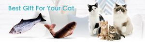TOOGE 2 Pack 11" Electric Moving Fish Cat Toy Realistic Interactive Flopping Fish Cat Kicker Catnip Toys for Indoor Cats Pets Kitten