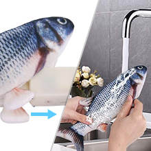 TOOGE 2 Pack 11" Electric Moving Fish Cat Toy Realistic Interactive Flopping Fish Cat Kicker Catnip Toys for Indoor Cats Pets Kitten