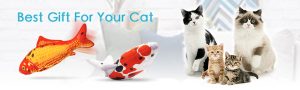 TOOGE 2 Pack 11" Electric Moving Fish Cat Toy Realistic Interactive Flopping Fish Cat Kicker Catnip Toys for Indoor Cats Pets Kitten