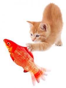 TOOGE 2 Pack 11" Electric Moving Fish Cat Toy Realistic Interactive Flopping Fish Cat Kicker Catnip Toys for Indoor Cats Pets Kitten