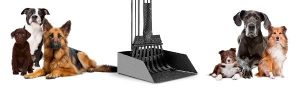 TOOGE Pooper Scooper, Dog Pooper Scooper Long Handle Stainless Metal Tray and Rake Set for Large Medium Small Dogs Heavy Duty